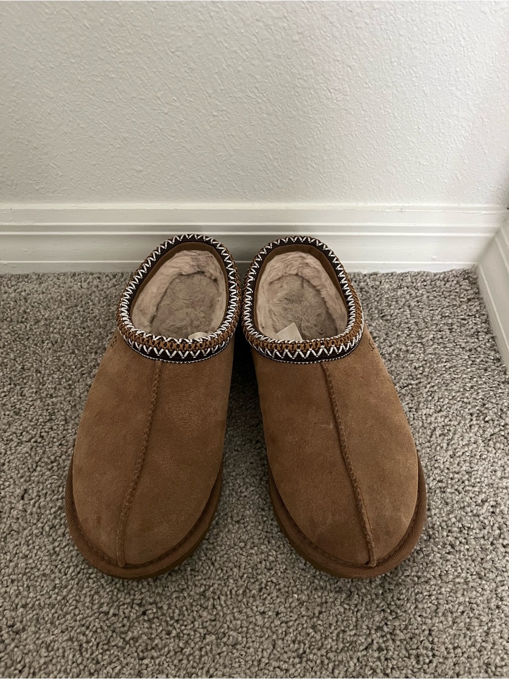 UGG Women's Chestnut Suede Shearling-Lined Clogs